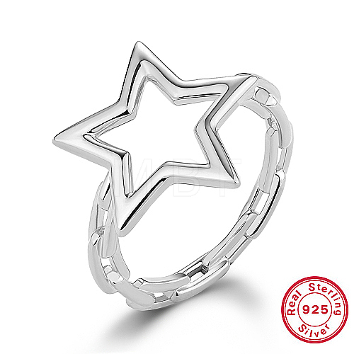 Rhodium Plated 925 Sterling Silver Finger Ring KD4692-05-1-1