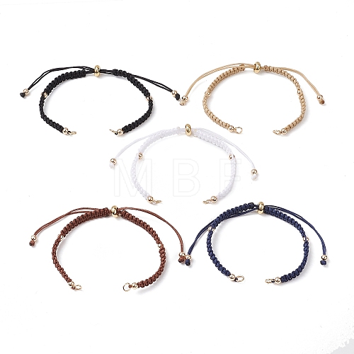 5Pcs 5 Colors Nylon Cord Knitting Bracelet Makings AJEW-JB01292-1