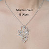 201 Stainless Steel Hollow Girl Pendant Necklace NJEW-OY002-19-3