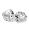 304 Stainless Steel Shell Shape Stud Earrings EJEW-D281-23S-2