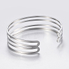 Hollow 304 Stainless Steel Wide Band Cuff Bangles BJEW-H565-01P-3