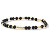 Acrylic & Brass Round Beaded Stretch Bracelets for Women QH9585-4-1
