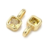 Brass Micro Pave Cubic Zirconia Charms KK-G555-21G-09-2