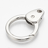 304 Stainless Steel Push Gate Snap Keychain Clasp Findings STAS-T033-49-2