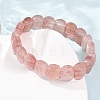 Synthetic Strawberry Quartz Beaded Stretch Bracelets for Unisex G-K303-01F-3
