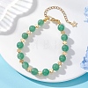 Natural Green Aventurine & Brass Beaded Bracelets for Women BJEW-JB12942-01-2