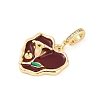 Brass Enamel Micro Pave Cubic Zirconia Pendants KK-U043-11G-01-2