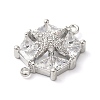 Brass Pave Clear Cubic Zirconia Connector Charms KK-G503-29P-2