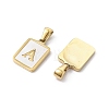 26Pcs Letter A~Z Ion Plating(IP) 304 Stainless Steel Pave Shell Pendants STAS-G327-01G-3