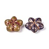 Picasso Baking Paint & Golden Metal Enlaced Glass Beads DGLA-T004-60M-2