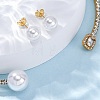 Round Plastic Imitation Pearl Stud Earrings & Rectangle Cubic Zirconia Rhinestone Cuff Choker Necklaces Sets SJEW-U003-06G-3