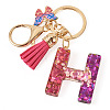 Alloy Resin Butterfly Keychains KEYC-TADJ0002-02G-H-2