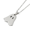 Halloween Series 202 Stainless Steel Cable Chain Ghost Pendant Necklaces LS-NJEW-S005-01P-C-1