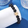 Round Natural Lava Rock Beads Stretch Bracelets BJEW-JB13672-2