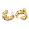 Rack Plating Brass Micro Pave Cubic Zirconia Heart Cuff Earrings EJEW-E290-06G-2
