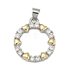 Valentine's Day Brass Micro Pave Clear Cubic Zirconia Pendants KK-A293-19C-G-1