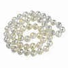 Electroplate Transparent Glass Beads Strands EGLA-N002-34A-C04-2