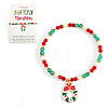 Christmas 304 Stainless Steel Enamel Charm Bracelets UB9806-10-2
