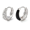 Brass Micro Pave Clear Cubic Zirconia Hoop Earrings for Women LS-EJEW-S234-07P-01-1