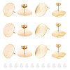 6 Pairs 2 Style Brass Stud Earrings Findings KK-DC0001-40-1