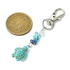 Sea Turtle Synthetic Turquoise Pendant Decorations HJEW-JM02142-01-3