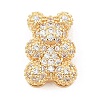 Brass Micro Pave Cubic Zirconia Slide Charms ZIRC-I068-01G-2