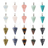 Fashewelry 20Pcs 10 Styles Natural & Synthetic Mixed Gemstone Pendants G-FW0001-36-11
