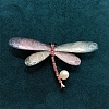 Dragonfly Alloy Rhinestone Brooches PW-WGB100C-01-1