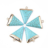 Electroplate Synthetic Turquoise Pendants G-S344-49B-1