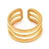 Ion Plating(IP) 304 Stainless Steel Hollow Multi-layer Open Cuff Finger Rings for Women RJEW-S414-19B-G-2