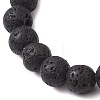 8mm Round Natural Lava Rock Beaded Stretch Bracelets BJEW-JB10467-01-4