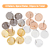24Pcs 4 Colors 201 Stainless Steel Stud Earring Findings STAS-FH0001-78-3