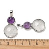 Natural Quartz Crystal & Natural Amethyst Pendants G-G147-06P-02-3