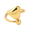 Heart Brass Finger Rings for Women RJEW-A048-17G-2