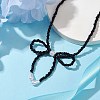 Bowknot 304 Stainless Steel Necklaces NJEW-JN04670-5