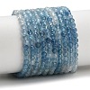 Gradient Color Natural Devil Blue Aquamarine Beads Strands G-NH0072-B01-4mm-2