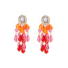 Zinc Alloy Acrylic Teardrop Tassel Stud Earrings for Women WGB9C49-02-2