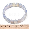 Dyed & Heated Natural Agate Oval Beaded Stretch Bracelet G-E010-01-20-3