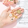 Alloy Enamel Disc & Gramophone & Musical Note Pendant Decorations KEYC-YW00286-02-3