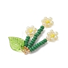 Glass Seed Beaded Flower Pendants PALLOY-MZ01194-03-4