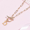 304 Stainless Steel Letter Pendant Necklaces NJEW-LP0001-52D-G-3