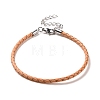 Braided Leather Cord Bracelet Making MAK-L018-05G-1