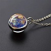 Luminous Round Alloy with Glass Planet Pendant Necklaces FS-WG4A1FF-05-1