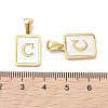 Ion Plating(IP) 304 Stainless Steel Pave Shell Pendants X-STAS-G327-01G-C-3
