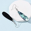 Brass Abalone Shell Dangle Earrings EJEW-C161-01A-4