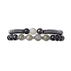 2Pcs Narutal & Synthetic Mixed Gemstone Beads Stretch Bracelets BJEW-JB12720-02-3