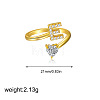 Brass Micro Pave Clear Cubic Zirconia Cuff Open Rings FS-WGF859A-05-1