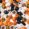 116Pcs Painted Natural Wood Beads WOOD-BY0001-04-11