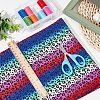 Leopard Print Rainbow Pattern Polycotton Fabric DIY-WH0028-18B-4