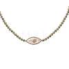 Opalite Evil Eye Brass Pave Clear Cubic Zirconia Tennis Chocker Necklaces WG874A5-01-1